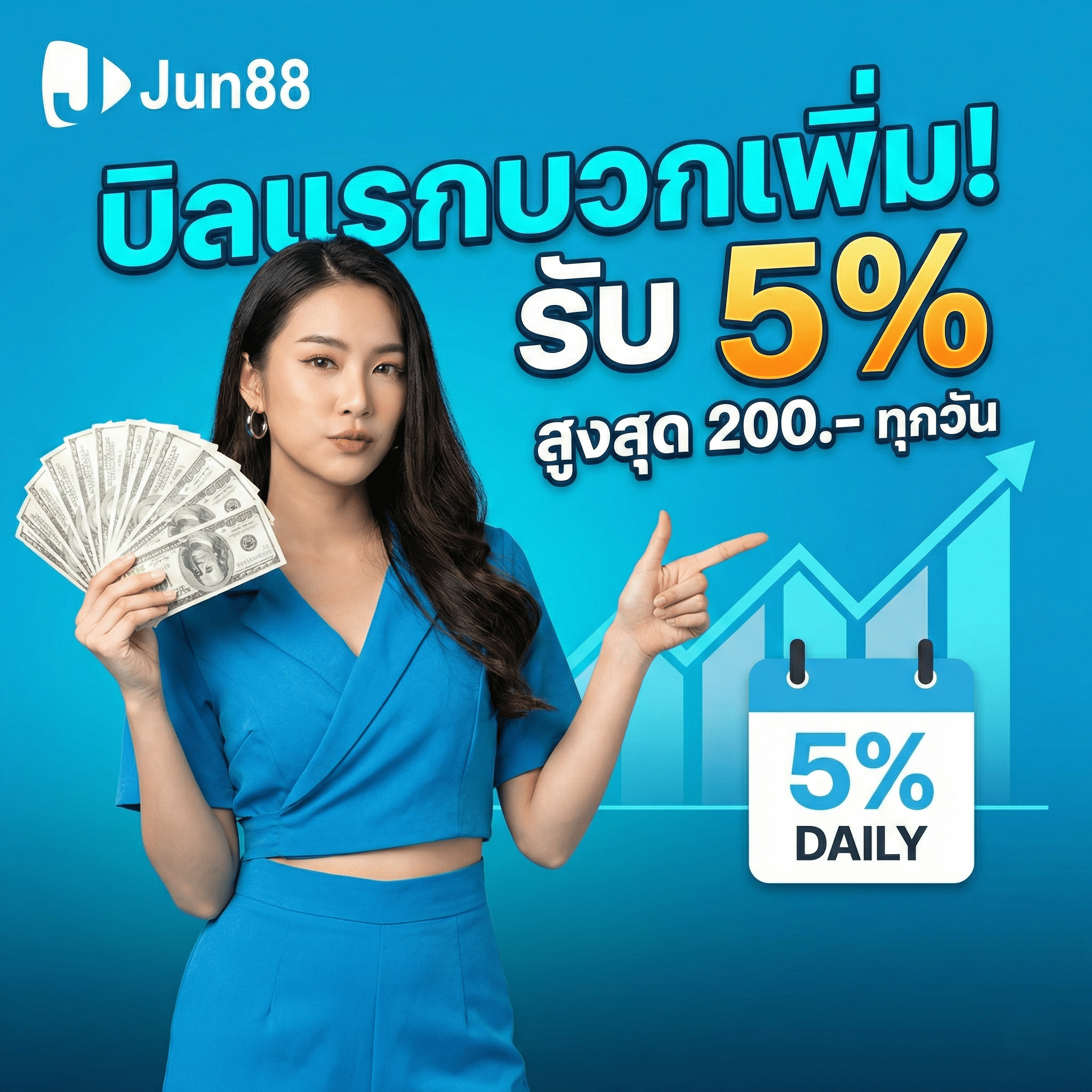 โบนัสเงินฝากรายวัน jun88